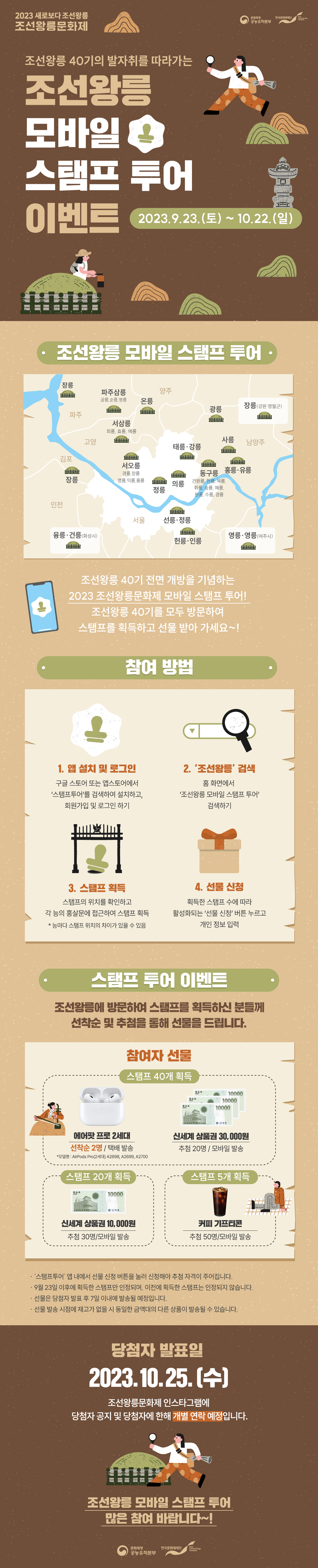 조선왕릉 40기의 발자취를 따라가는 조선왕릉 모바일 스탬프 투어 이벤트 웹포스터