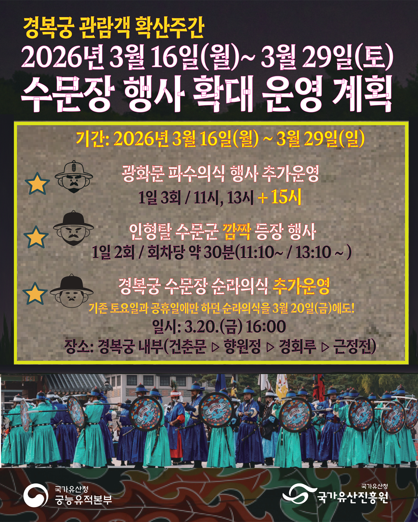 2026년 수문장 교대의식(3월 행사 안내)